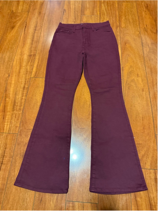 MOTHER Denim - Women's MOTHER High Waisted Weekender Skimp Flare Jeans Burgundy Size 28
